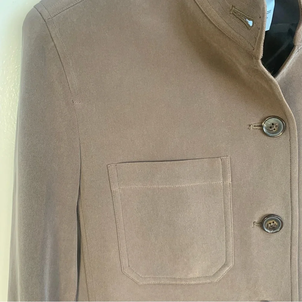 Jones New York 100% Silk Blazer Jacket Mocha Brown - Picture 4 of 12